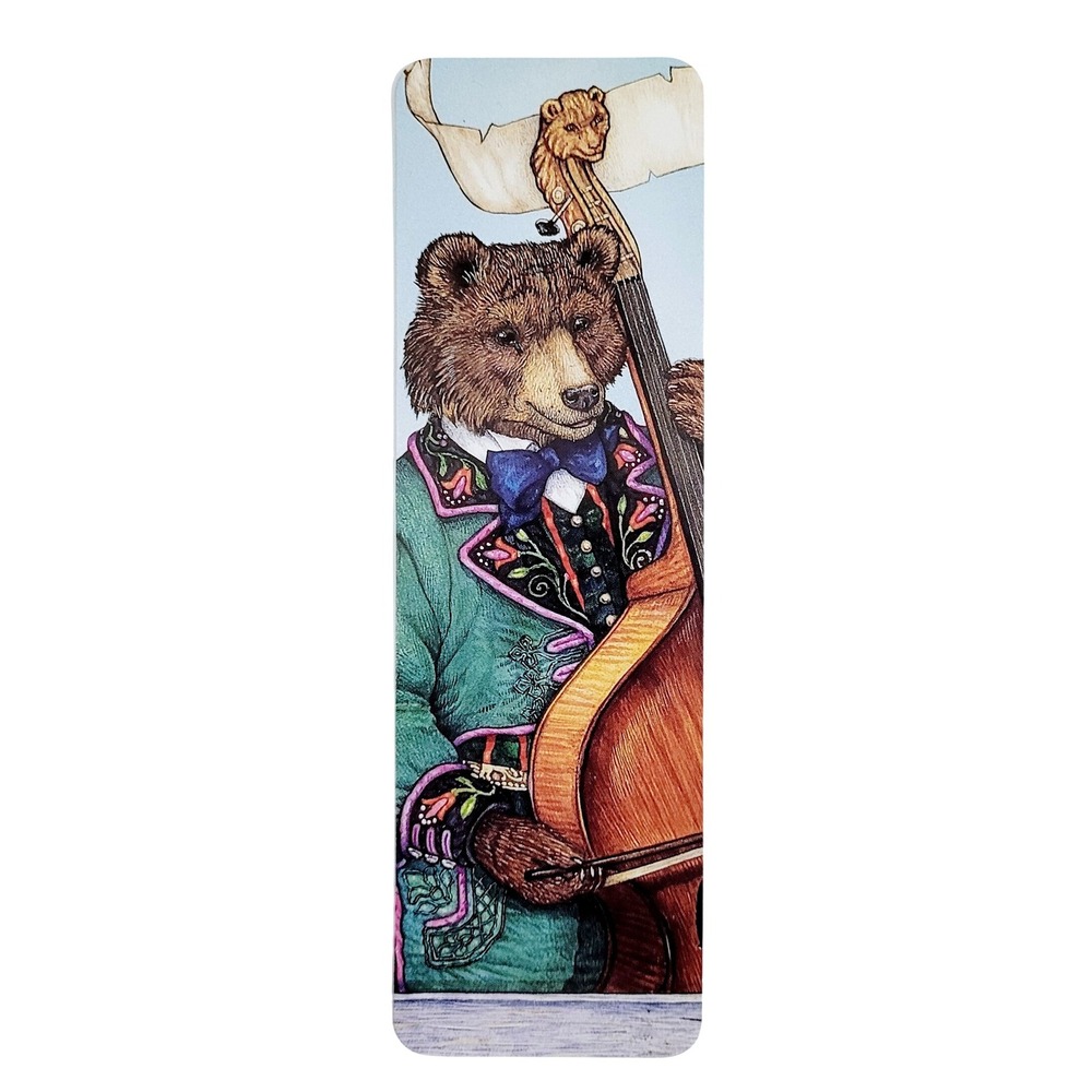 Vintage 90s Berlioz Bear Bookmark symphony book Jan Brett 1991 Antioch KGO-41335